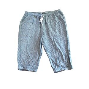 Lane Bryant Linen Blend Blue Pinstripe Pants Size 26/28